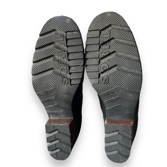 Sorel Cate Waterproof Full Grain Leather Suede Block Heel Bootie Size 8.5 - Picture 5 of 6